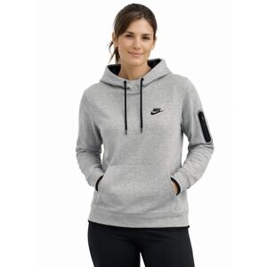 NIKE Dri-Fit Pullover Hoodie Gray Black Trim Size M